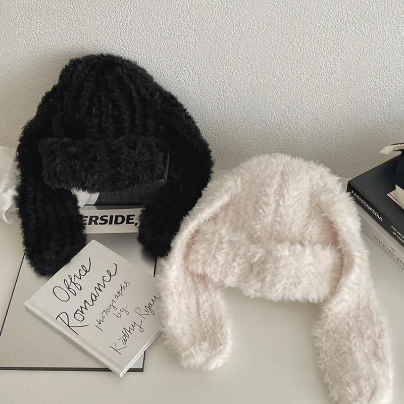 Parent-child Cute Rabbit Long-ear Plush Beanie Hat Thickened Warm Cold-proof Ear Protect Autumn Winter Personalized Beanie Hat