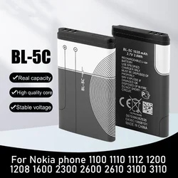 1/10pcs 3.7V 1020mAh BL-5C BL5C BL 5C Battery Rechargeable Batteries For Nokia1280 1600 1650 2310 2600 2700 3100 3110 3120 6230