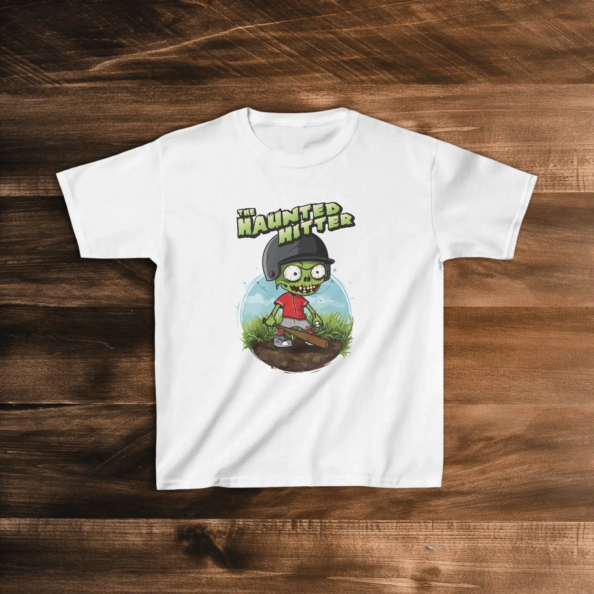 Haunted Hitter Kids Halloween Baseball T Shirt