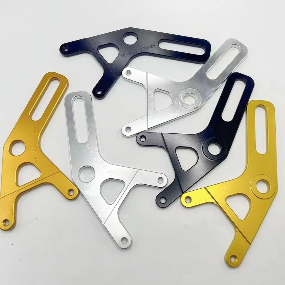 Adaptador de soporte de pinza de freno trasero de motocicleta de aluminio para pinza de freno de 84mm disco de 220mm para patinete eléctrico Niu UQI/U + B/U1/US