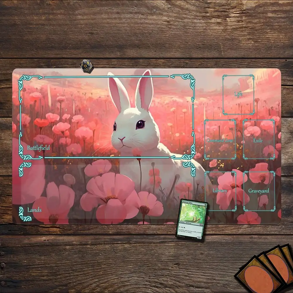 

Kawaii rabbit Mouse Pad Office Mouse Pad with Wrist Support Games Desk Mat for MTG tcg,Non-Slip desk mat,Gaming desk mat,playmat