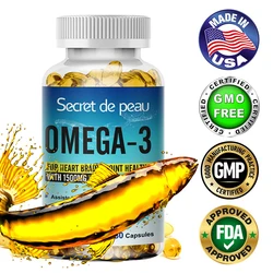 Omega 3 Fish Oil Capsules Support Brain & Nervous System Health, Cardiovascular & Skin Health, Antioxidant & Anti-Inflammation