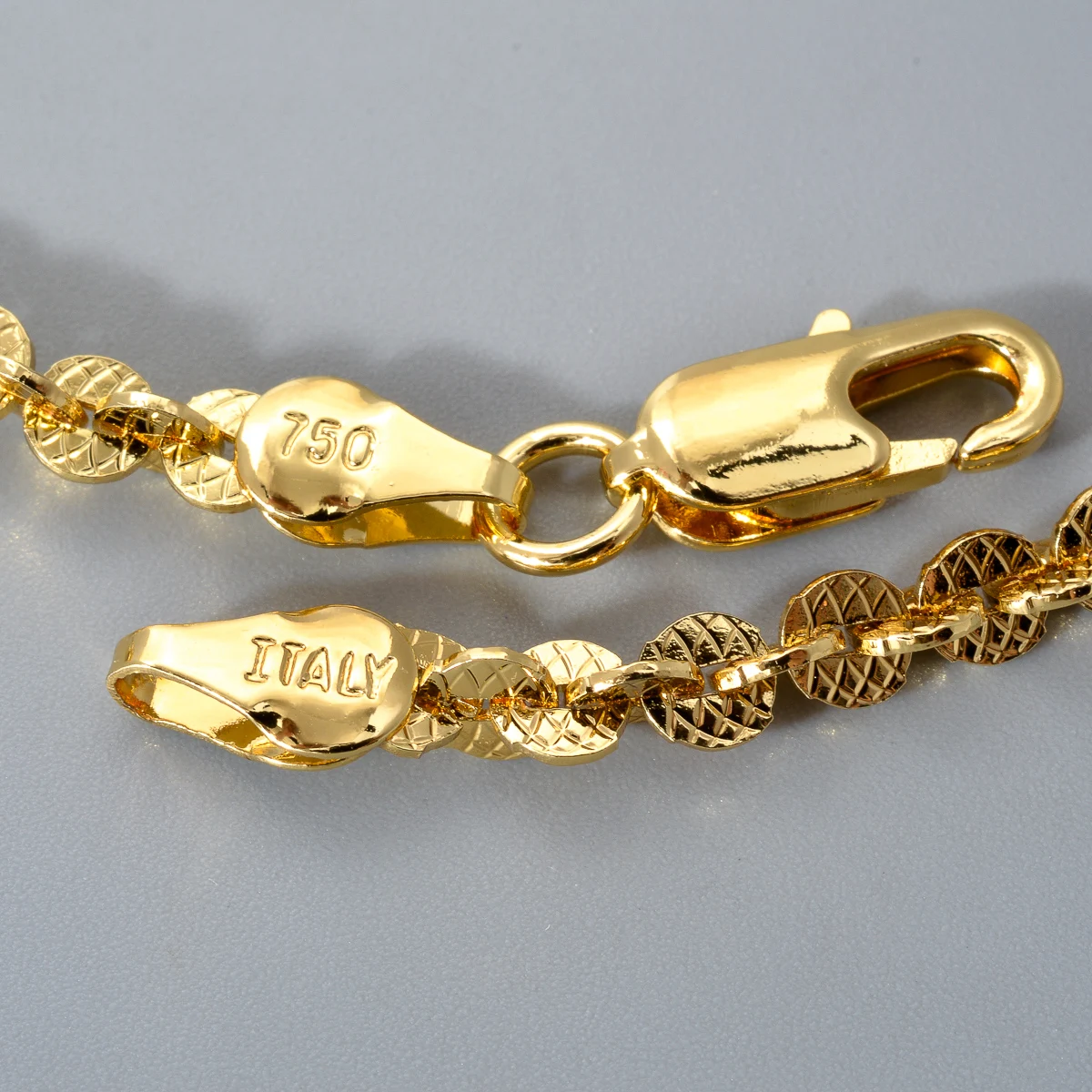 Sunny Jewelry Fashion New Copper Necklace 18k Gold Plated High Quality Link Chains  For Women Man Italy 750 For Daily Wear Gift