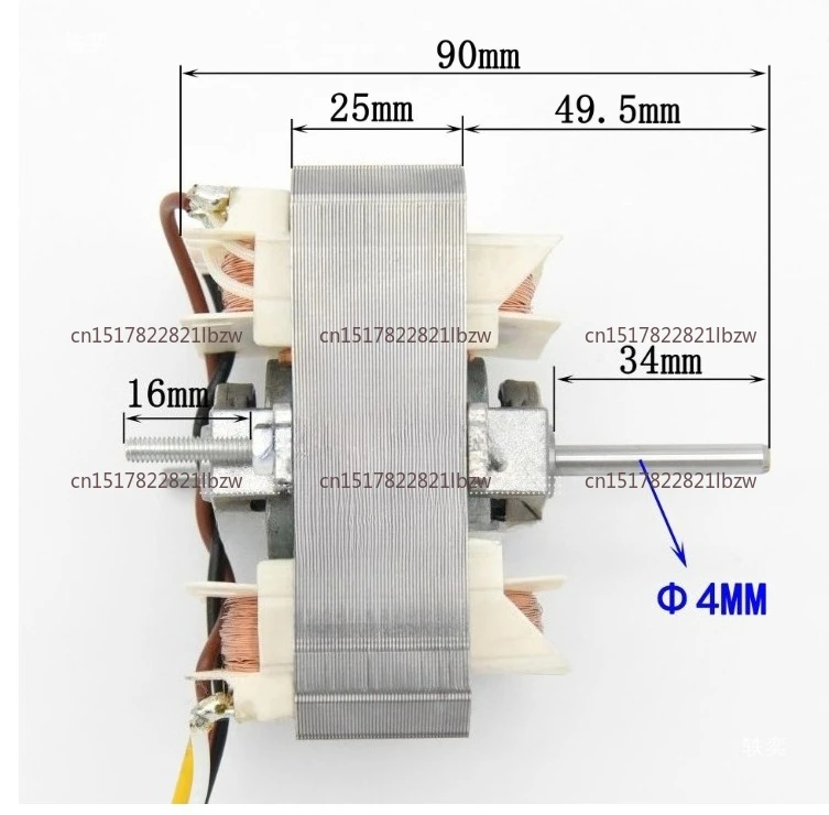 6825/6830/6840 220V Range Hood Motor Shaded Pole Motor Kitchen Exhaust Fan Blower Pure Copper Wire Three-speed
