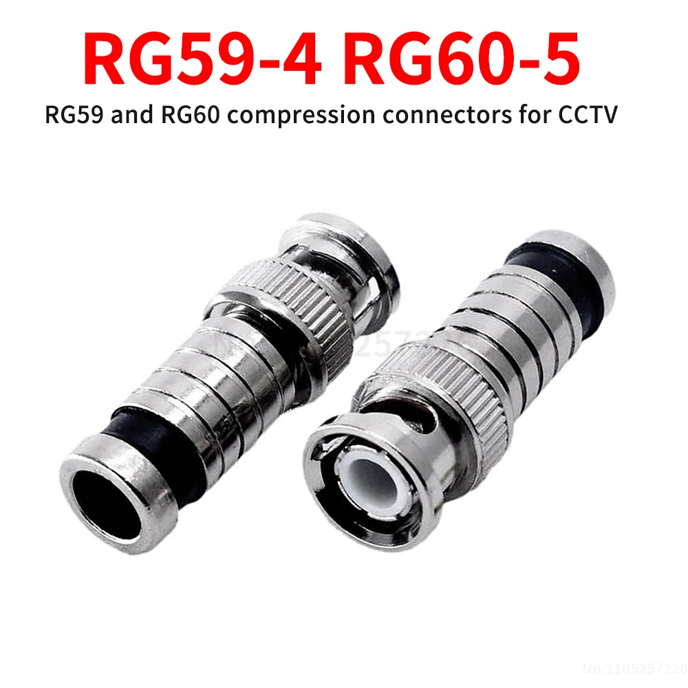 RG59 -4 RG60 -5 Surveillance compression connector (Q9 type) Crimp-type BNC male connector 6U solderless male connector (1 pcs)