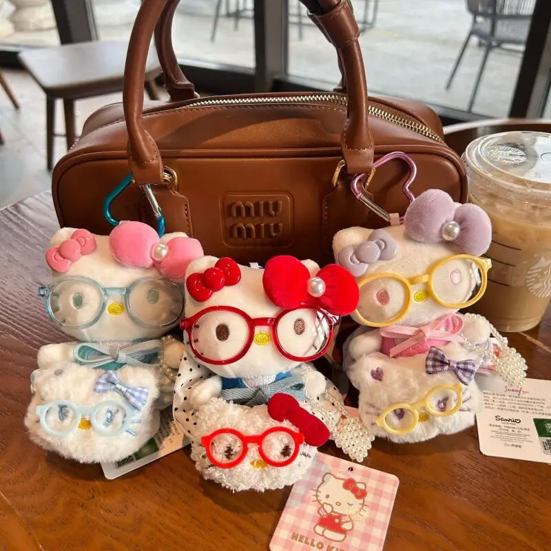 

Милая плюшевая кукла Hello Kitty, очаровательная мягкая игрушка-брелок, подвеска для сумки, милый модный подарок для девочек и детей, оптом