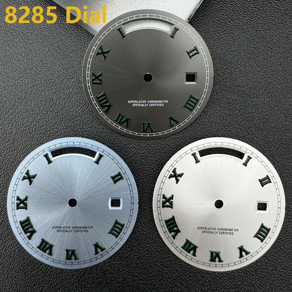 

NEW Miyota 8285 Dial watch dial men's watch Roman dial suitable 8285 movement green luminous watch accessories