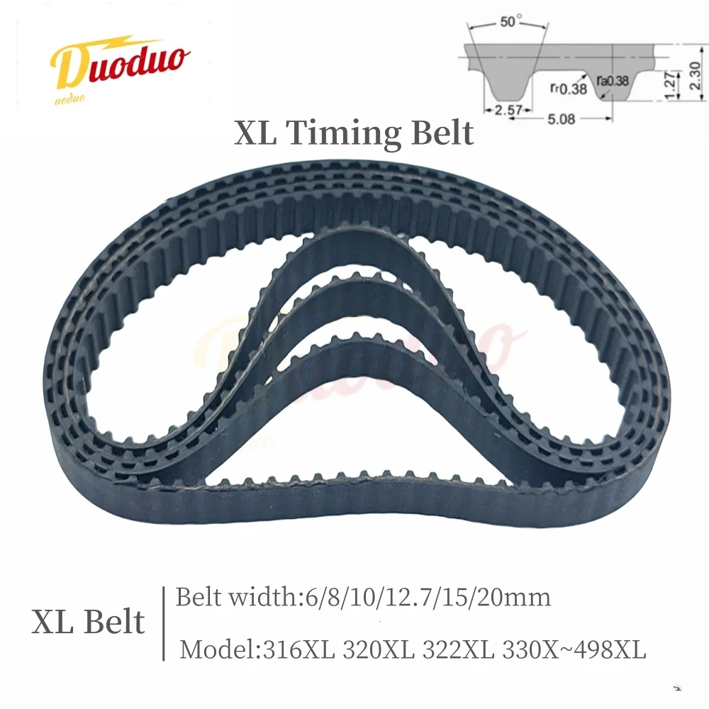 

XL High Torque Rubber Timing Belt Width 6/8/10/12.7/15/20mm Model number 316XL 320XL 322XL 330XL 332XL 334XL 336XL 338XL--498XL,