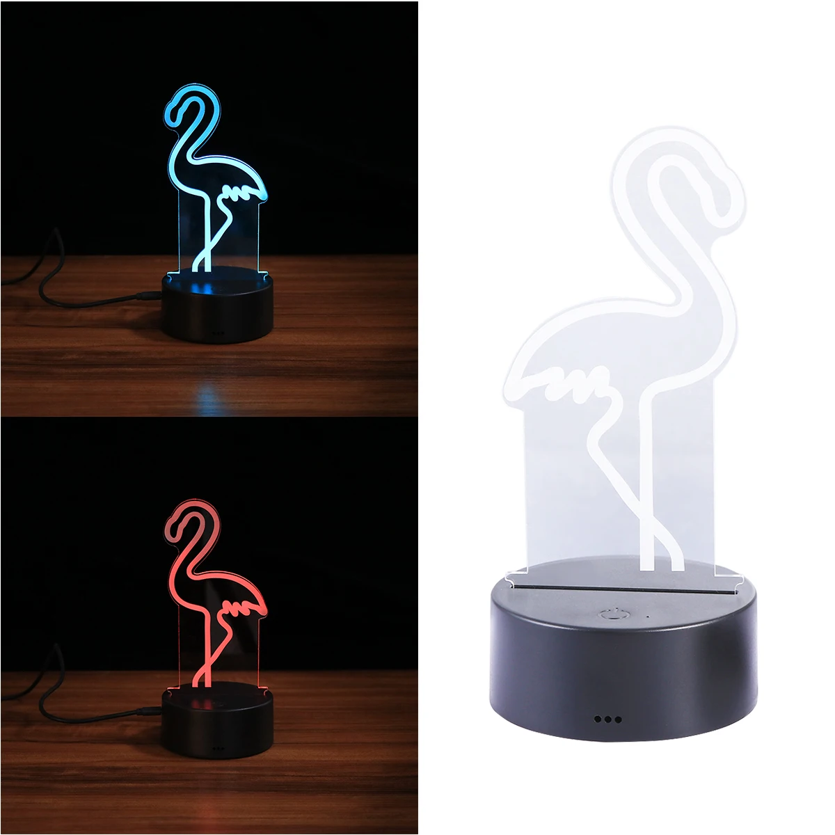 

USB Touch Lamp Flamingo Style Bedside Lamp Colorful Lighting Acrylic Bedroom Living Room Night Light Kids Decoration