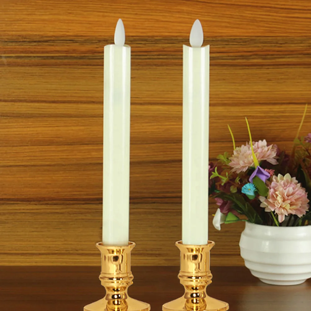 

3Pcs Flameless LED Lights Electronic Candlestick Safe Eco Friendly No Drip No Smoke Christmas Dinner Table Party LED