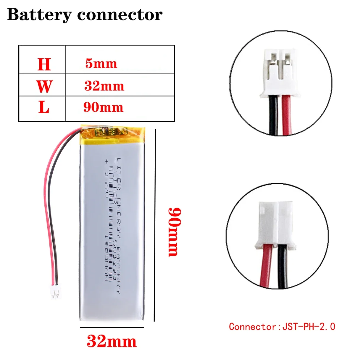 PH 2.0mm 3.7v 503290 1900mah akumulator litowo-polimerowy litowo-jonowy wymień na wersję Bluetooth klawiatury KBD67 Lite