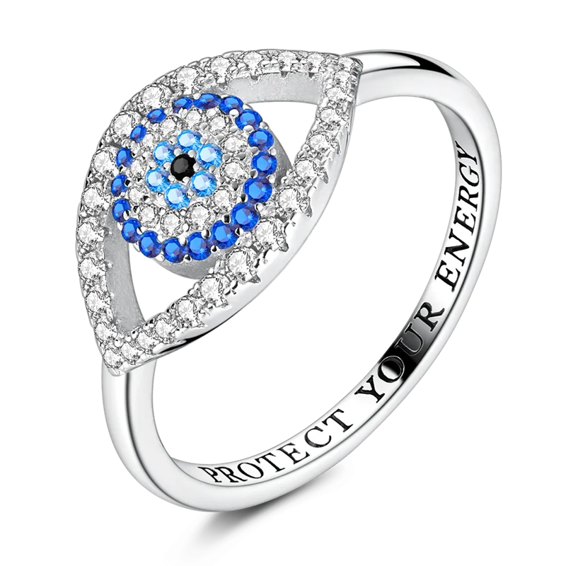 925 Sterling Silver Zirconium Devil's Eye Wedding Ring