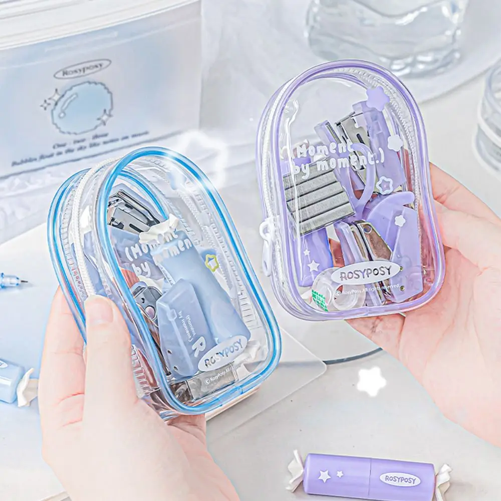 Stationery Portable Mini Punch Stapler Kit INS DIY Crafts Scrapbook Tools Set Handcraft Punch Machine Kit Binding Tool