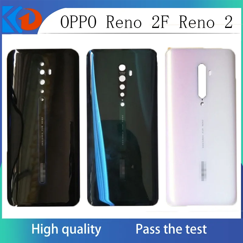 Original Oppo Reno 2F Reno 2 Back Battery Cover Door Housing case Rear Glass lens parts Replacement