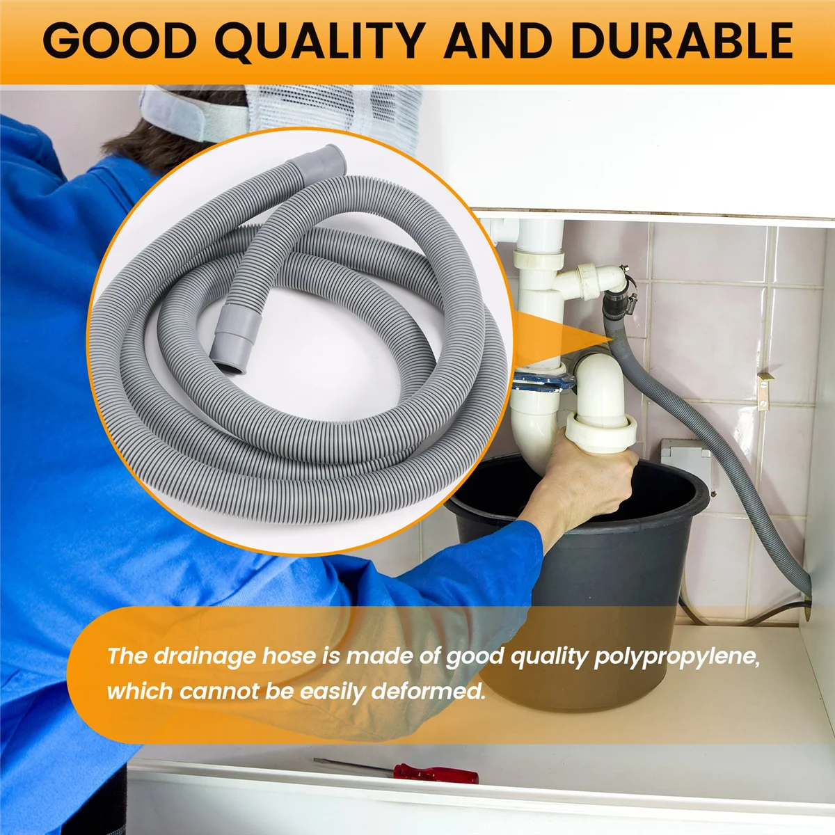 Drain hoseDrain Hose Extension for Washing Machines,2M Drain Hose Universal Washing Machine Hose,Drain Hose Dishwasher Extension
