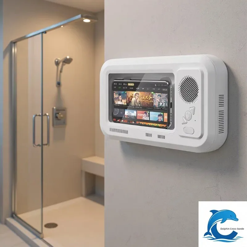 Suitable for the new bathroom fixed bracket waterproof touch shower drama tracking device Bluetooth phone case