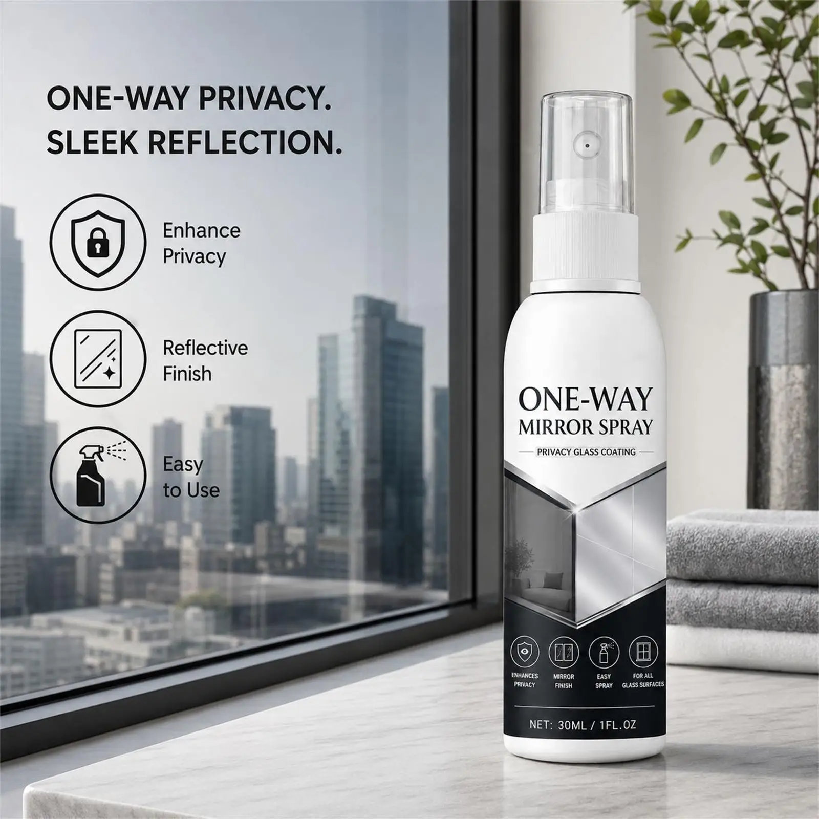 30ml Anti-Peeping Privacy Protection Window Frosting Spray Light Reflection Spray For Car Home Window Anti-Theft Privacy Spray