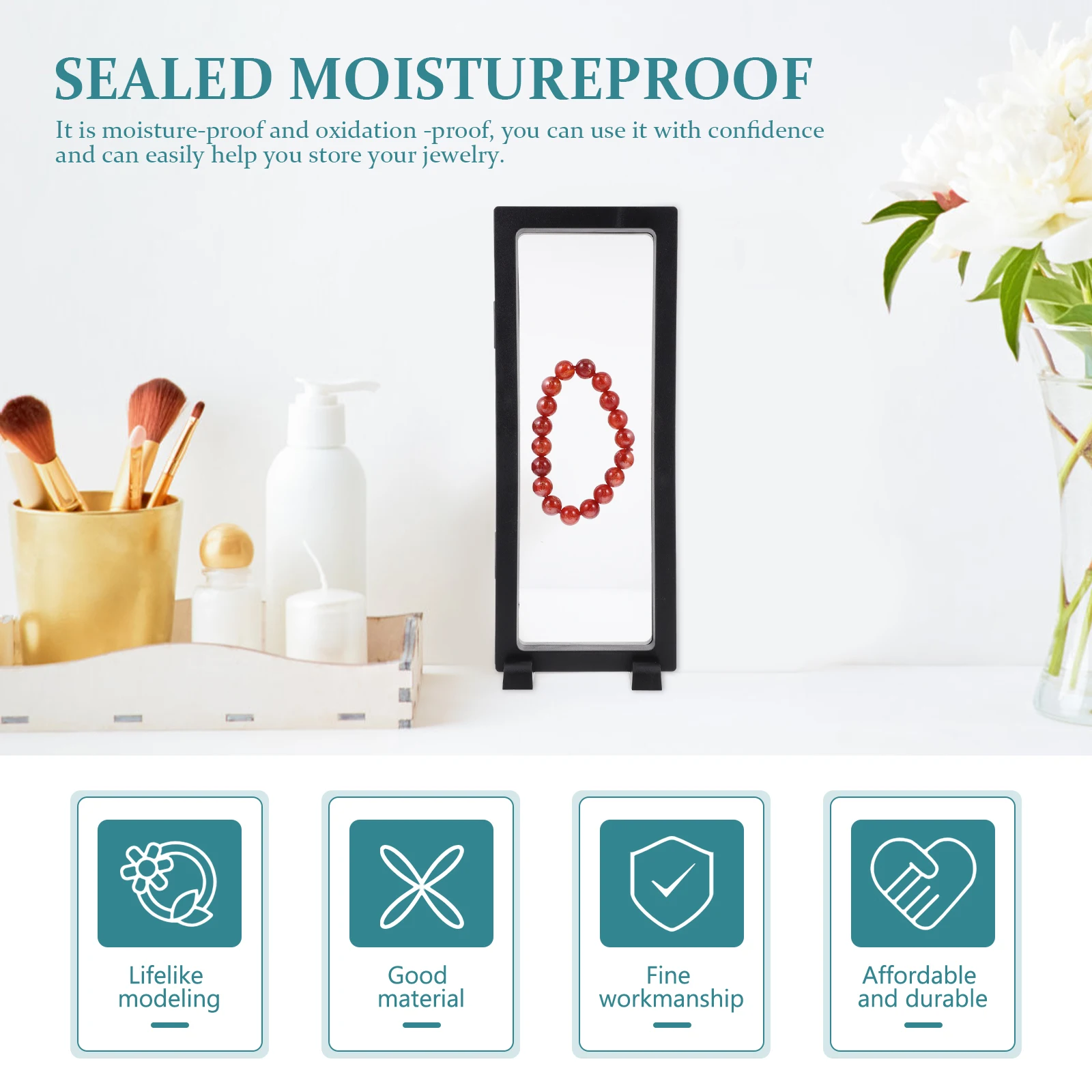 

Transparent Jewelry Display Rack 5 Sets Floating Case for Earrings ABS Material Showcase Waterproof Oxidation Resistant Storage