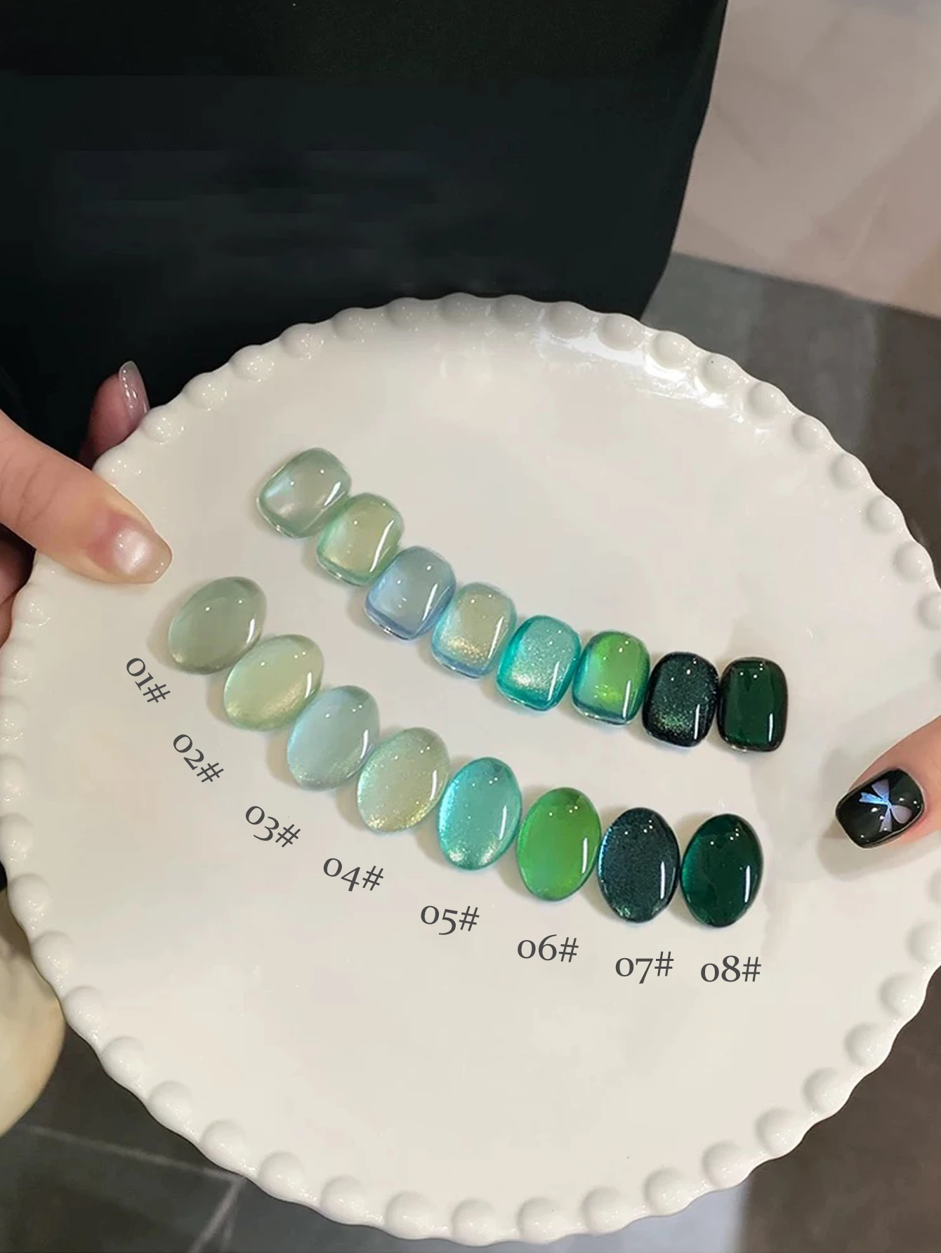 1-8 قطعة 15 مللي الخريف مسمار فلاش الأخضر الزجاج حبة القط العين هلام طلاء الأظافر UV LED علاج عطلة المرأة هدية صالون الأظافر لتقوم بها بنفسك عدة