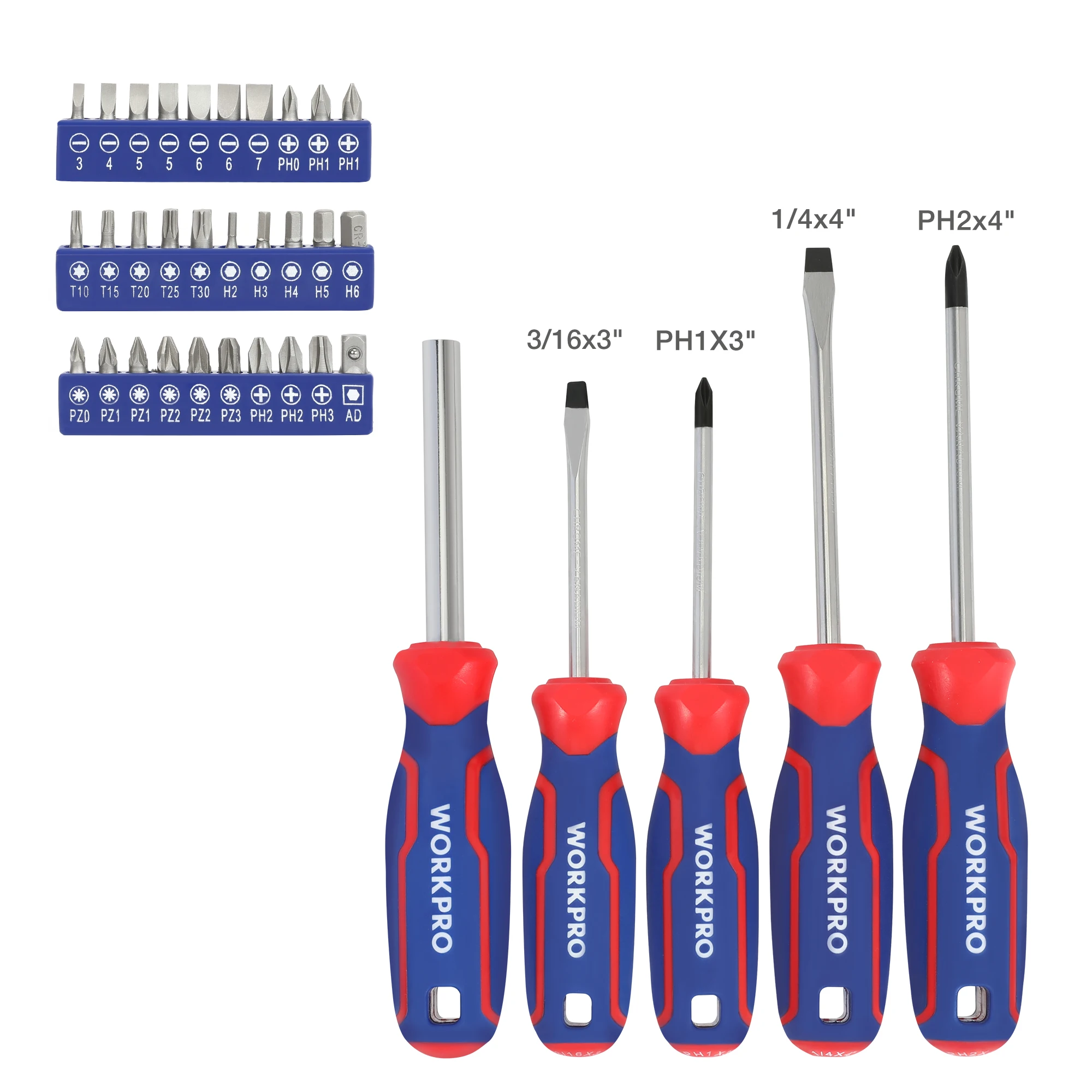 WORKPRO 87 Piece Household Hand Tool Kit General Auto Repair Tool Set