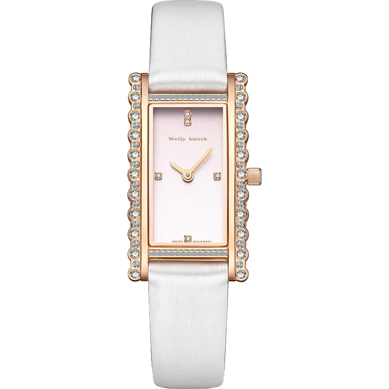 WM Watch Women Quartz Watch Stainless Steel Rectangle Sapphire Elegant Simple Style Welly Merck Woman Lady Watches 068L-WM