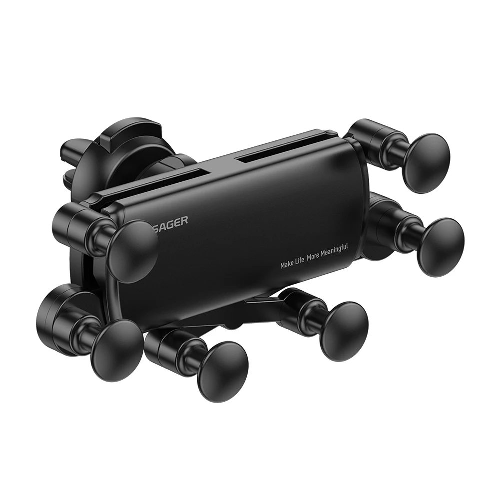 

ESSAGER Автомобильная мобильная поддержка Гравитационный зажим для вентиляционного отверстия Держатель подставки для телефона Регулируемый на 360° противоскользящий для iPhone Смартфон