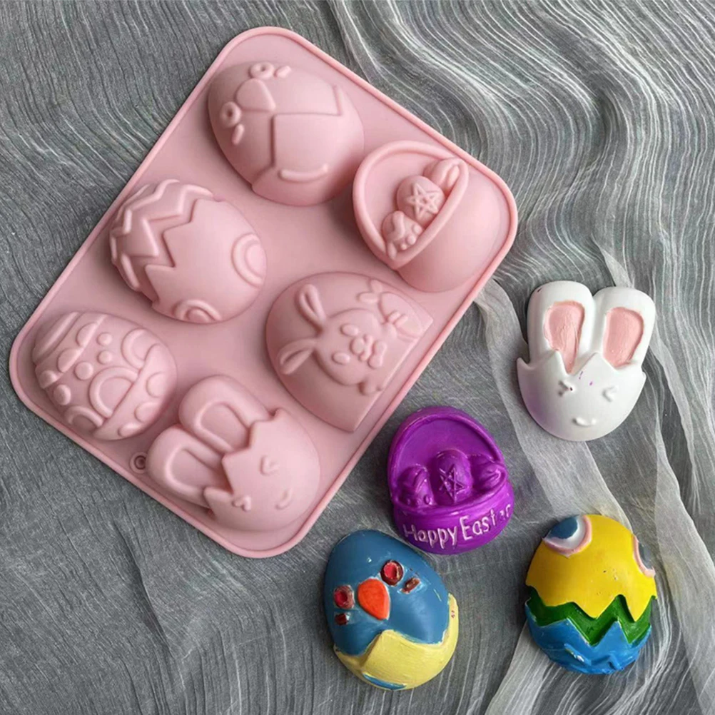 

3 Pcs Silicone Mold Cookie Candy Molds for Chocolate Baking Egg Shaped Small Fondant Cake Decorating
