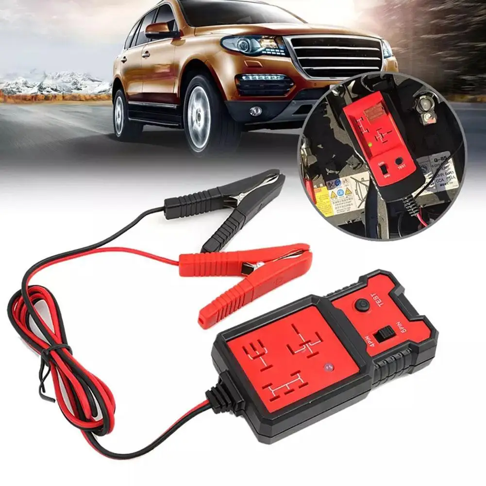 Tester relè per auto Analizzatore di rilevamento relè 4pin 5pin con clip a coccodrillo per diagnostiche di sistemi elettrici automobilistici Auto R U2d9