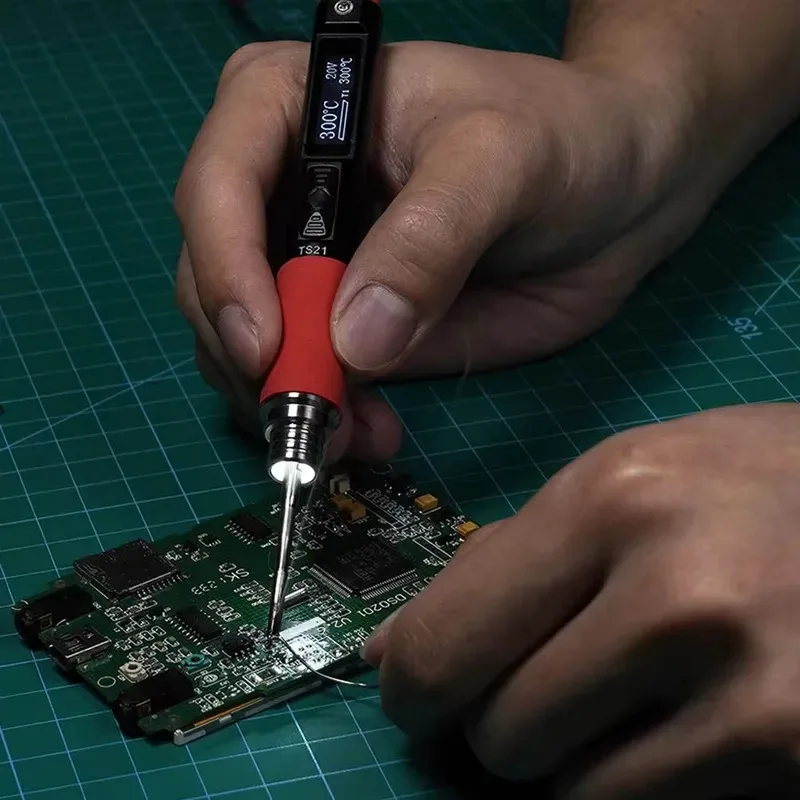 

Portable Digital Soldering Station Kit 100W Max, USB PD3.0 & QC2.0 Support, Auto-Sleep ESD Safe for Lead-Free Circuit Repair