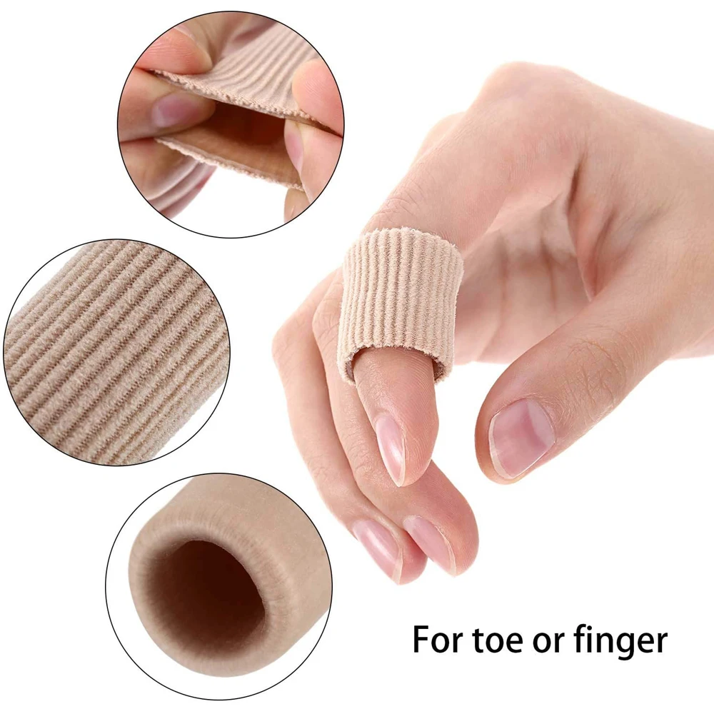 

2pcs Hot sale Toe Tubes Finger Fabric Protector for Corns, Blisters, Calluses, Hammer Toes and Fingers Protectors Foot Care