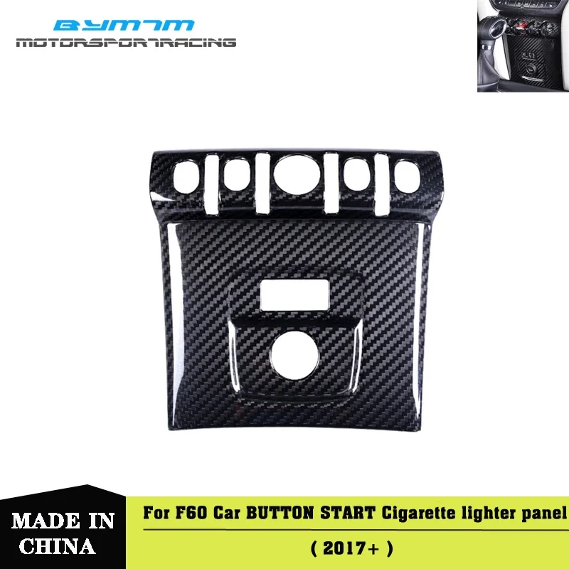 Dry Carbon fiber One button start cigarette lighter panel For MINI F60