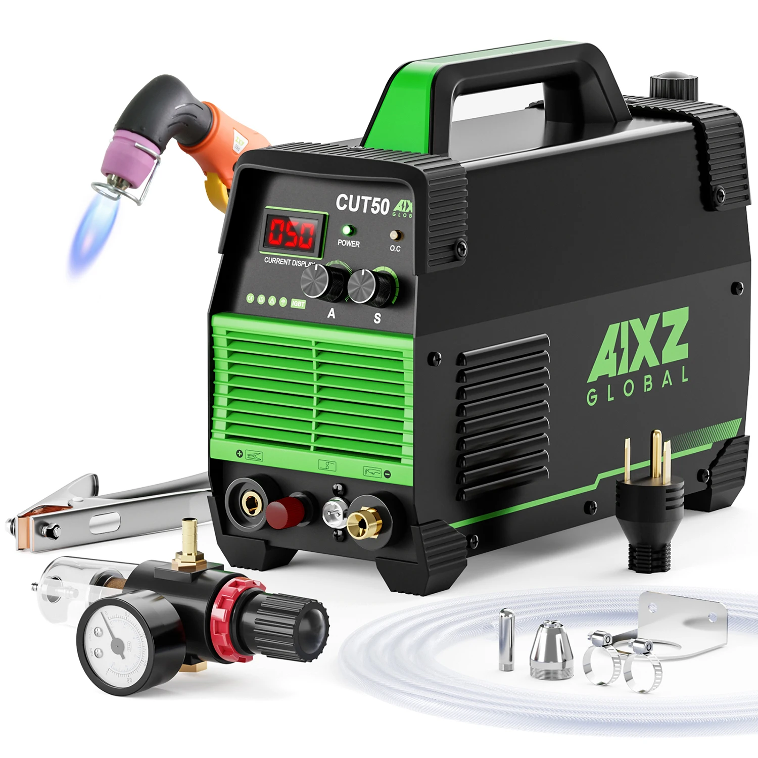 AIXZ CUT-50 Non-Touch Pilot Arc Plasma Cutter 220V High-Frequency IGBT Technology Post-Gas 1-10s Cutting Thickness 1-14mm Professional Tools