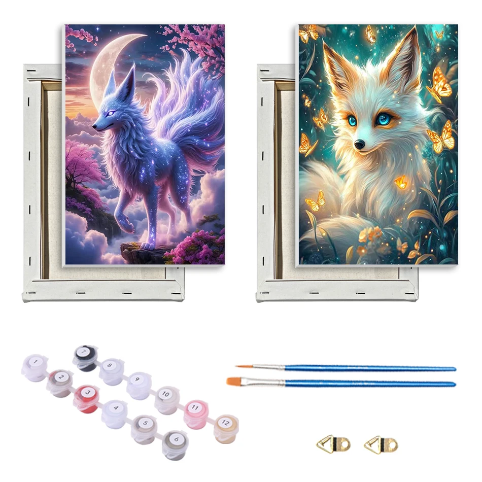 

SDOYUNO Painting Paints By Numbers Easy Draw For Beginner fox Animals 20x30cm With Frame Color Markers Picture Drawing Wall Art