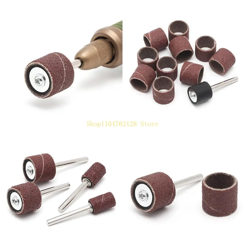 

10 шт. 12,5 мм, зернистость 80 шлифовальные ленты + 3,17 мм, вращающийся инструмент, сверла для ногтей, лучшая распродажа