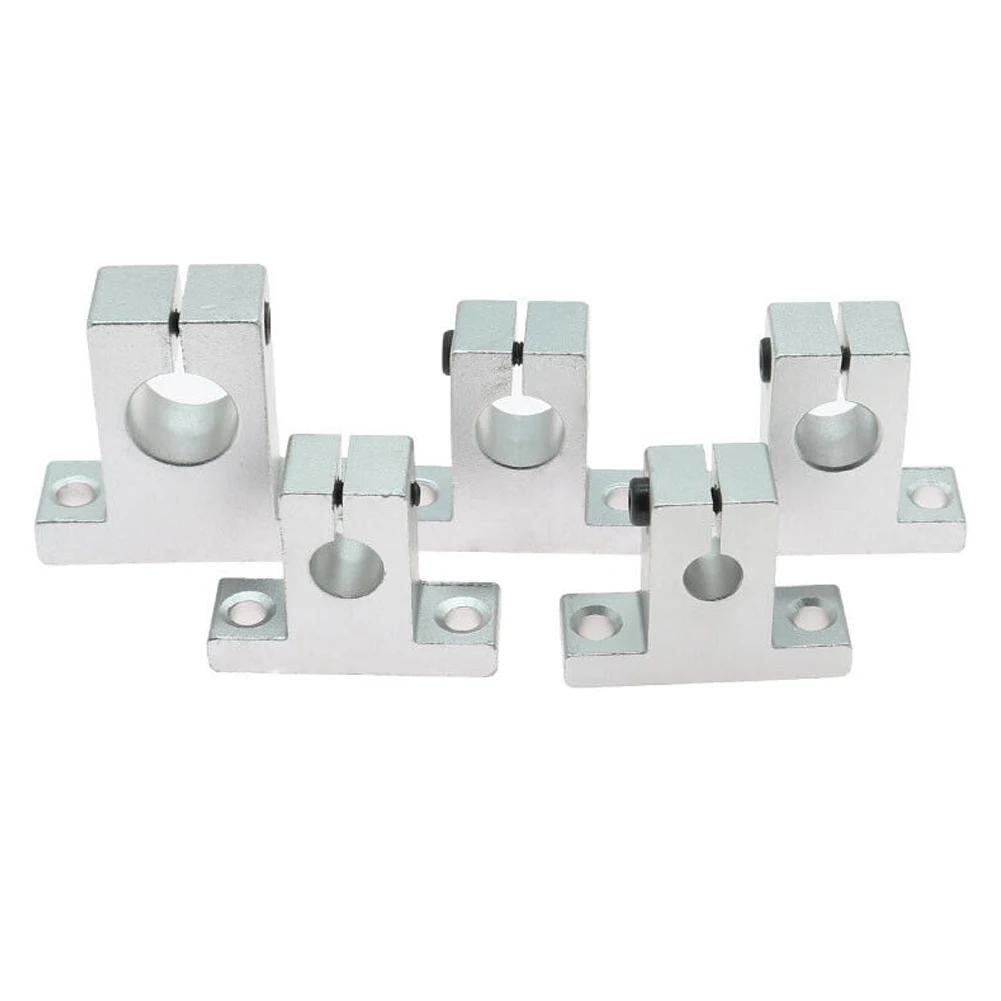 Linear Guide Shaft Support Bearing Rail Silver CNC Guide Support Linear SK8/10/12/13/16/20 Shaft 1pcs 6mm-60mm Aluminum Alloy