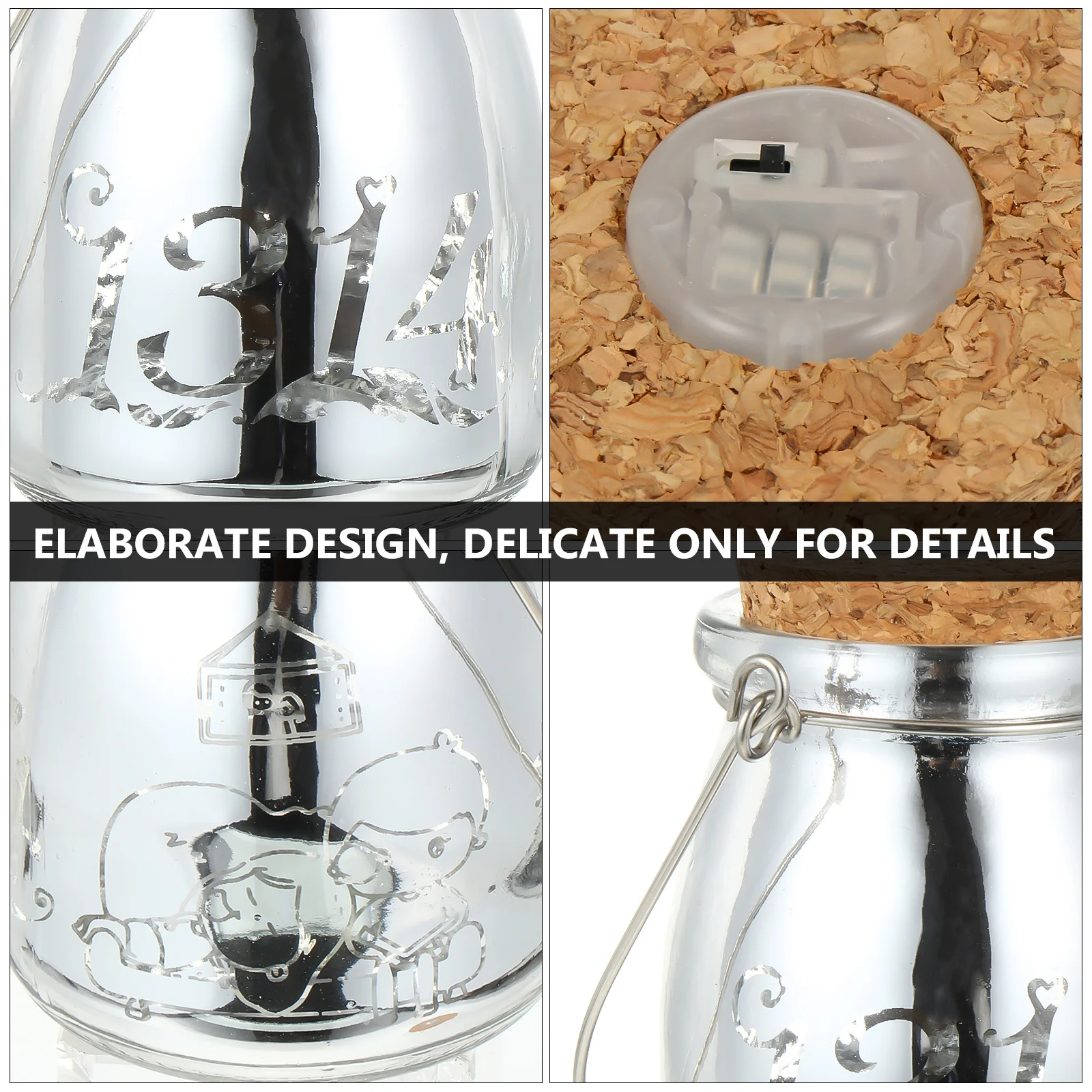 

1Pcs Glass Bottle Wish Jar String Light Decorative Night Lamp Romantic Home Party Lighting Bottle Jar Creative Lights