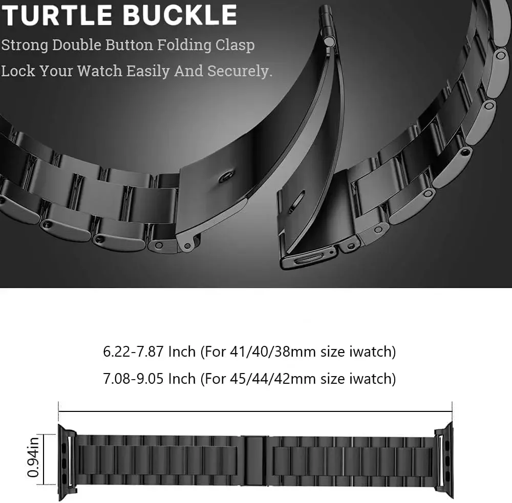 Ytom Horlogeband Zakelijk Rvs Metalen Horlogeband Voor Iwatch Strap Ultra Se Serie X 9 8 7 6 5 4 Mannen & Vrouwen 49 45 41Mm