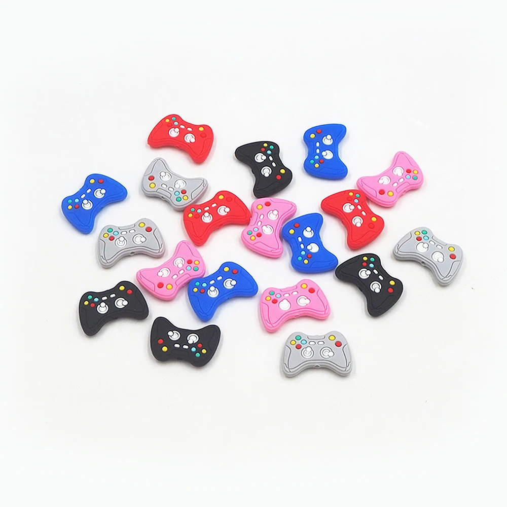 Chenkai 50PCS Game Controller Beads Silicone Charms Focal Beads For Beadable Pen Character Beads For DIY Pacifier Dummy Chain