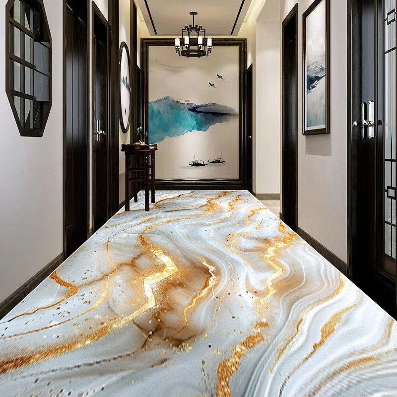 Marble Decoration Long Corridor Carpet Living Room Luxury Runner Rug Hotel Party Aisle Floor Mat Home Room Doorway Hallway Rugs