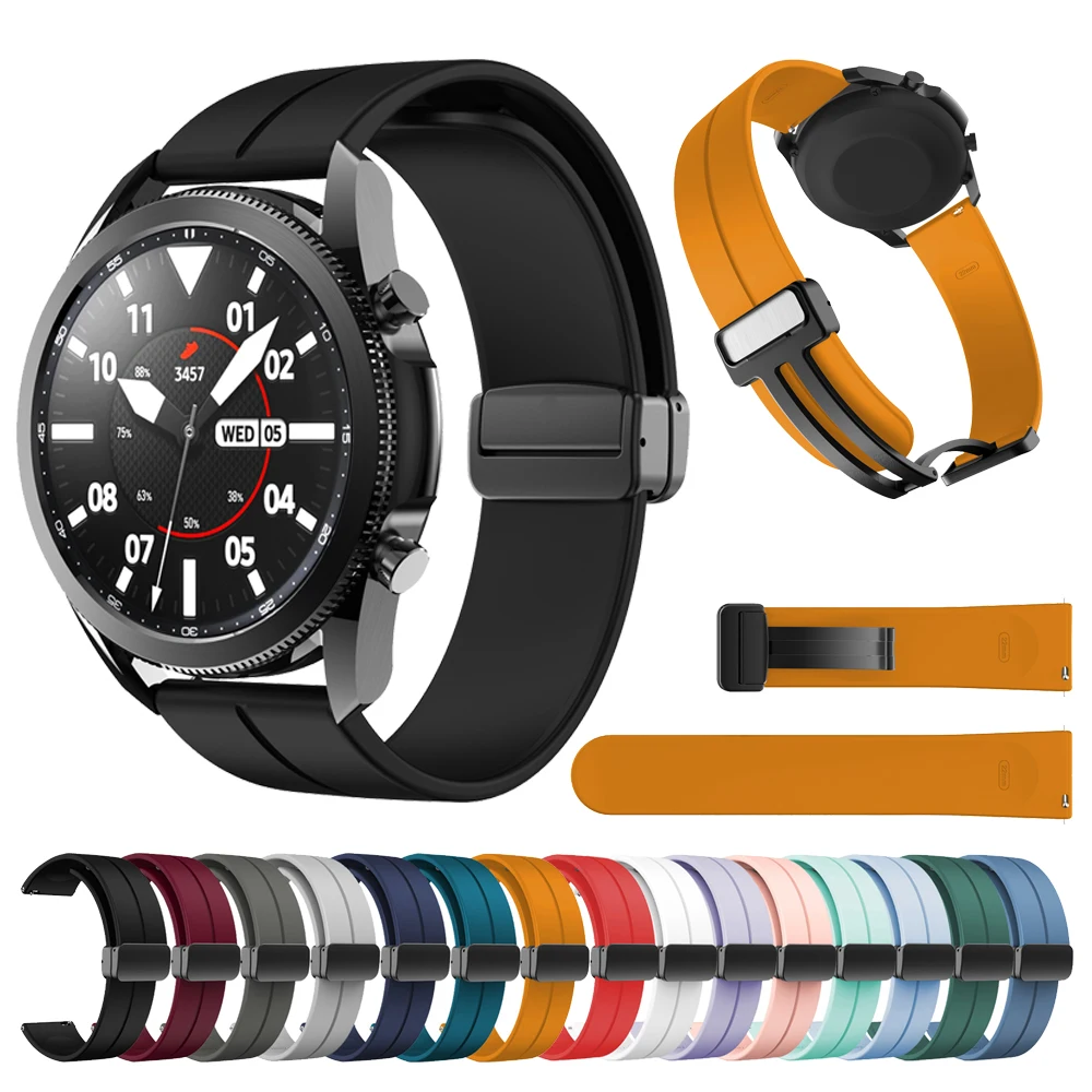 

Магнитный складной ремешок с пряжкой для TicWatch Pro 3 Ultra GPS/LTE, силиконовый ремешок для TicWatch E3 /GTX/GTH/E2, аксессуары для браслета