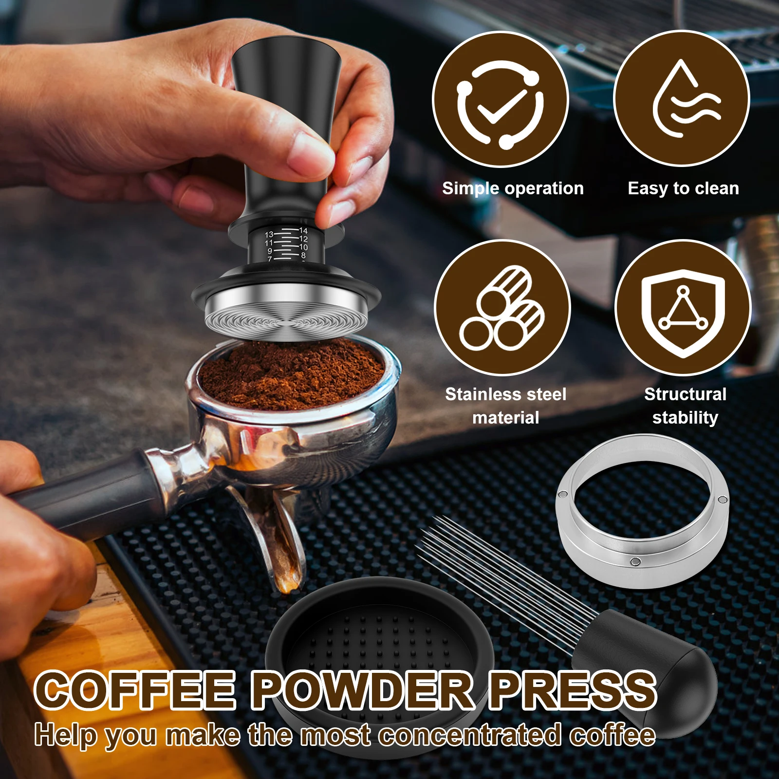 51mm RVS Lente Geladen Gekalib - Espresso Tamper Set recensie en prijs