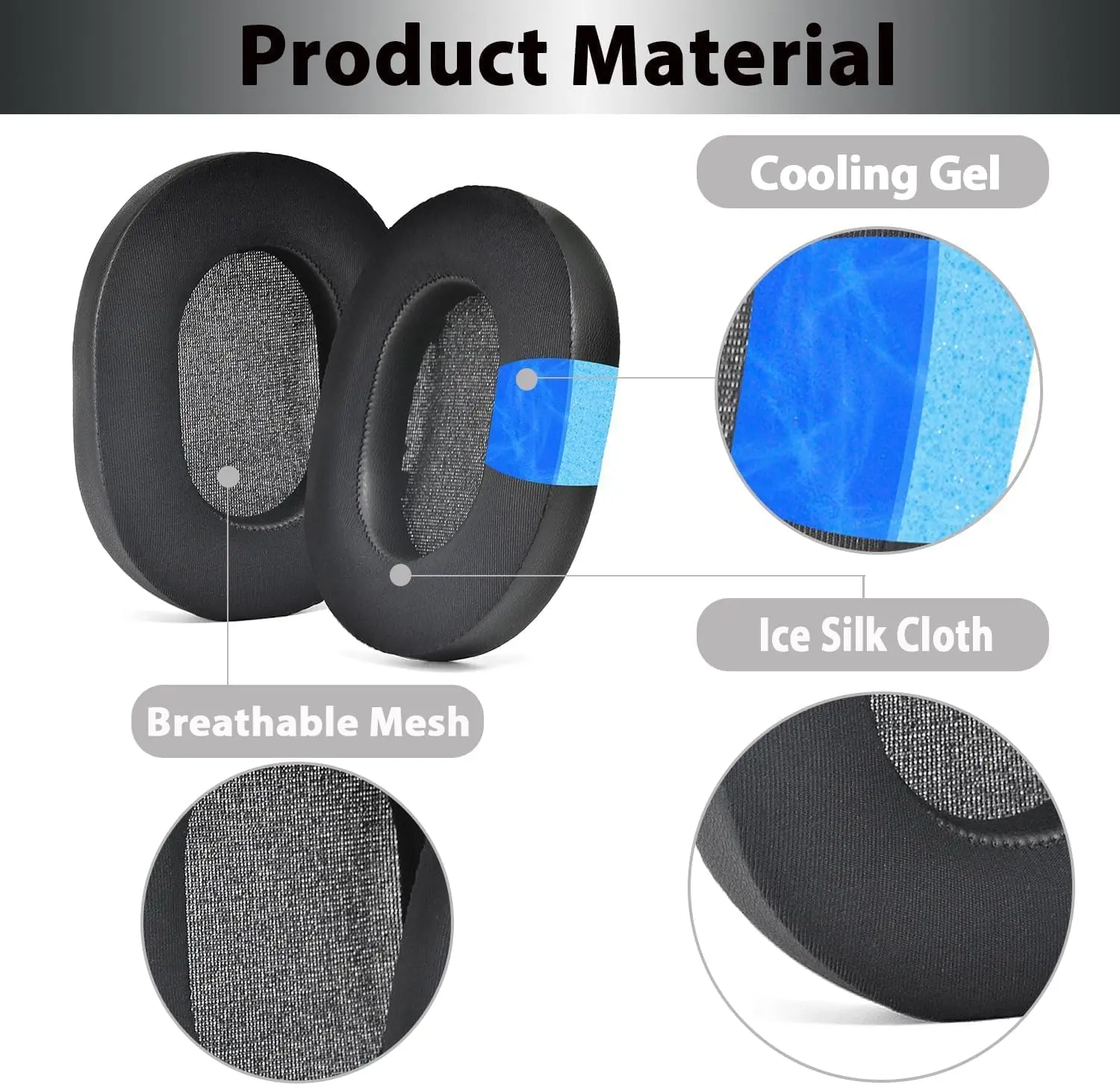 1000XM5 Replacement Ear Pads Cushions for Sony WH-1000XM5(WH1000XM5) Noise Canceling Headphones, Upgraded Cooling Gel Earpads