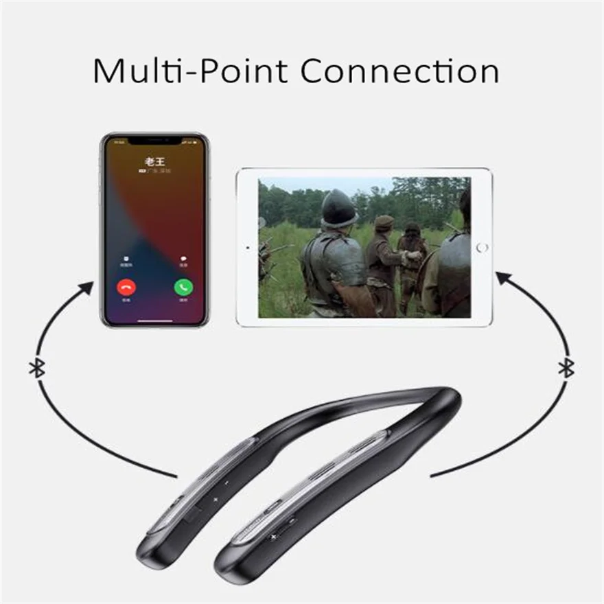 Neck Mounted Bluetooth Speaker Hifi Waterproof Wearable Bluetooth  Neckband Gaming Surround Sound Bar Stereo Music Box Outdoor