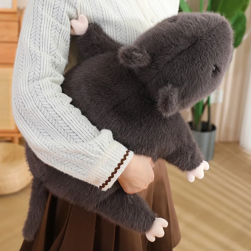 Simulation Mouse Plush Toy Realistic Ugly Fat Lying Posture Gray Mouse Soft Plush Cotton Doll Bedroom Birthday Gift Friends