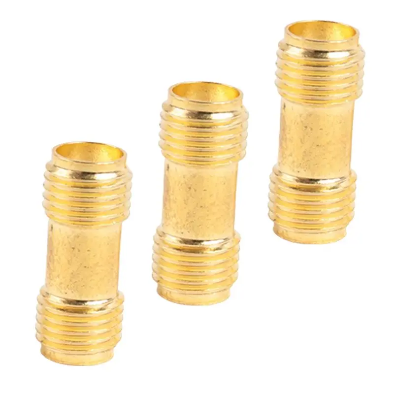 Fits for 3x Gold Connector SMA Female to SMA Female For Two Way Radio SMA-F to SMA-F Antenna Adapter