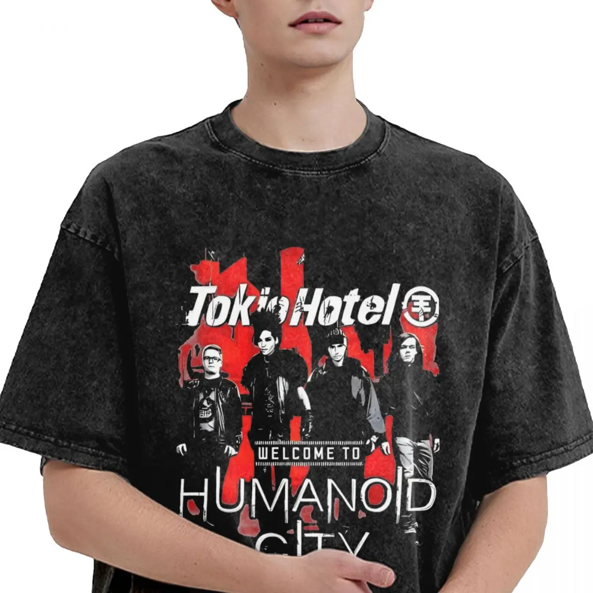 Tokio Hotel T Shirt Hip Hop Washed Harajuku T-Shirts Vintage for Men Women Tops Streetwear Graphic Printed Tee Shirt