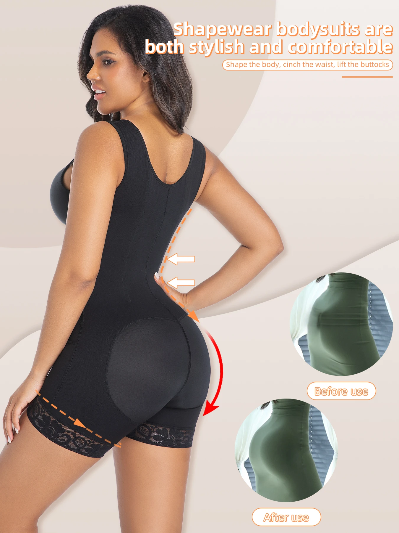 Large Size Women Thick Mesh Bodysuit with Steel Bones High Elasticity Stretchable Body Shaping Underwear for Feminine Silhouette view 6