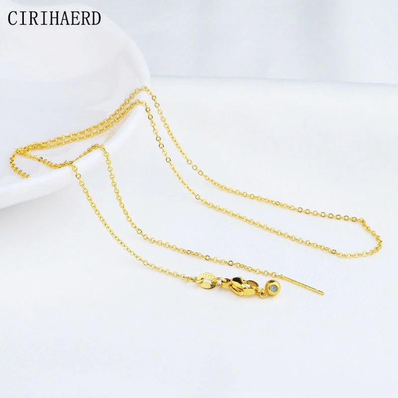 

14K/18K Gold Plated O-Chain Fashion Clavicle Flat Thin Chains For Women's Necklace Jewelry Accessories Findings Chain Adjustment