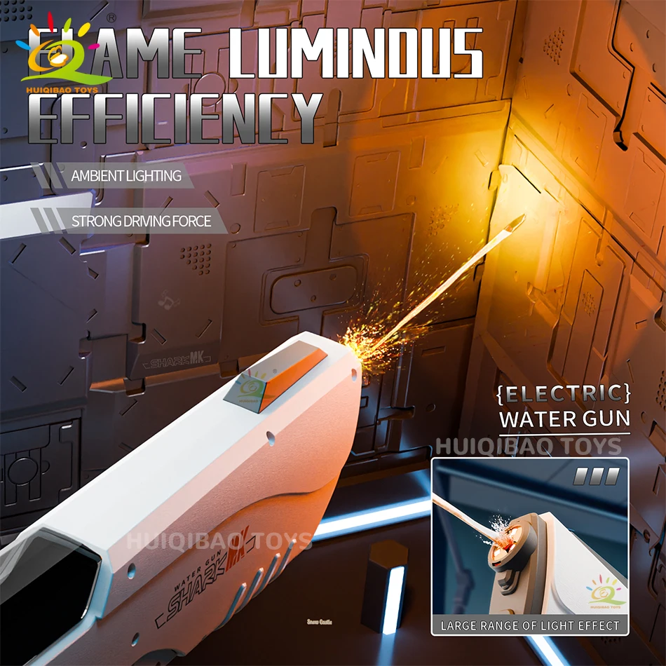 HUIQIBAO 2025 Pistola ad acqua elettrica a impulsi completamente automatica Pistola ad acqua da spiaggia all'aperto Giocattolo da battaglia d'acqua Gioco estivo Giocattoli per regalo per adulti
