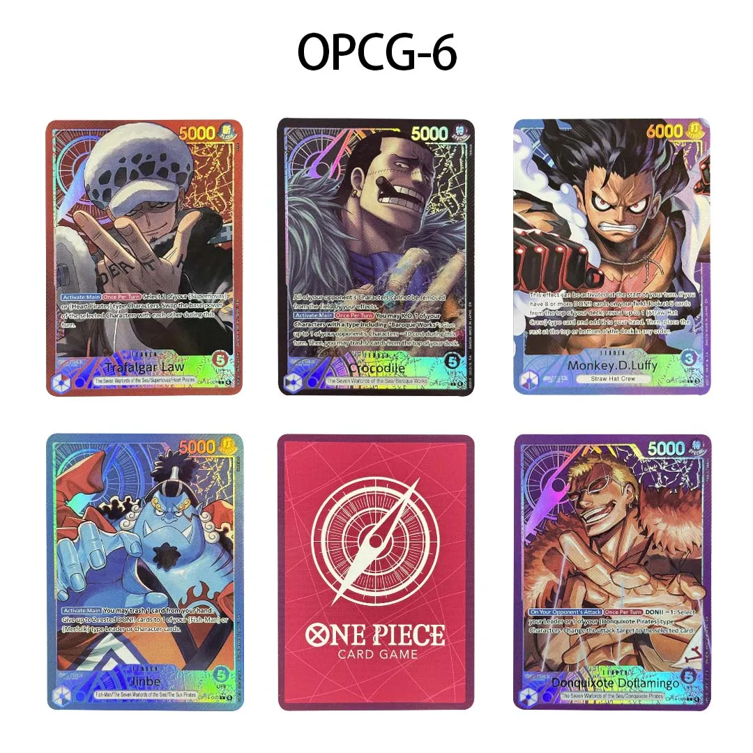 Tarjetas de Líderes de los Siete Señores de la Guerra de One Piece OPCG, Tarjetas Réplica Holográficas Premium, Tarjetas Coleccionables de Anime TCG